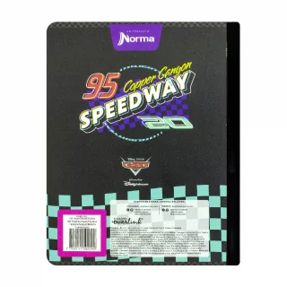 Cuaderno Cosido 100 Hojas Doble Linea Cars Speedway
