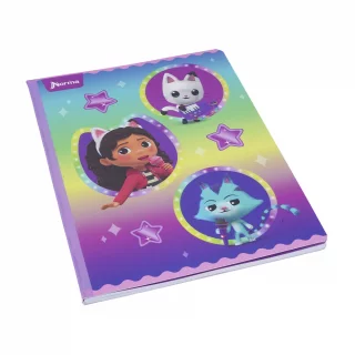 Cuaderno cosido 100 hojas doble línea Gabby´s Dollhouse - estrellas