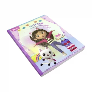Cuaderno Cosido 100 Hojas Doble Linea Gabby´S Dollhouse Glitter