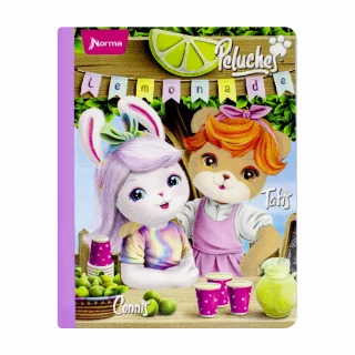 Cuaderno Cosido 100 Hojas Doble Linea Peluches Limonada