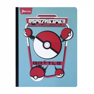 Cuaderno Cosido 100 Hojas Doble Linea Pokemon - Bola Battle