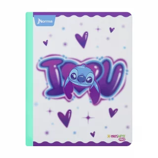 Cuaderno Cosido 100 Hojas Doble línea Stitch - I Love You