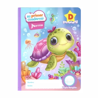 Cuaderno cosido 100 hojas ferrocarril D Mi Primer Cuaderno - tortuga