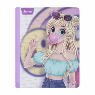 Cuaderno cosido 100 hojas línea corriente Antonia - chicle
