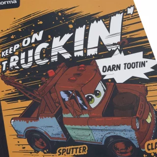 Cuaderno cosido 100 hojas línea corriente Cars - keep on truckin'