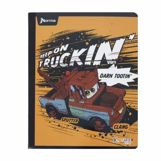 Cuaderno cosido 100 hojas línea corriente Cars - keep on truckin'