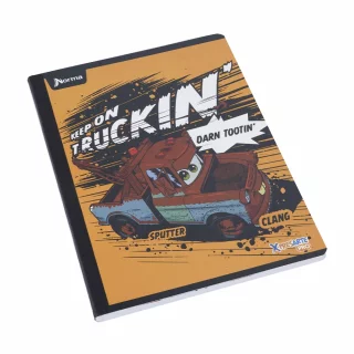 Cuaderno cosido 100 hojas línea corriente Cars - keep on truckin'