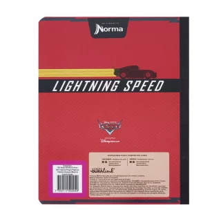 Cuaderno cosido 100 hojas línea corriente Cars - lightning mcqueen