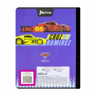 Cuaderno Cosido 100 Hojas Linea Corriente Cars Race