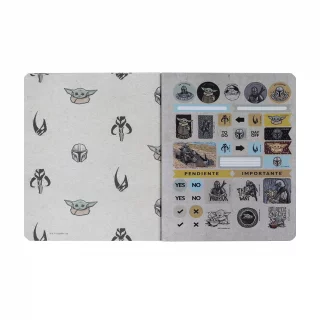 Cuaderno cosido 100 hojas línea corriente Mandalorian - robots