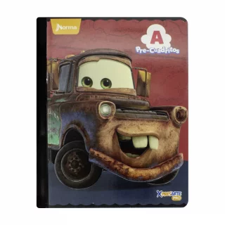 Cuaderno Cosido 100 Hojas Precuadritos A Cars - Mate