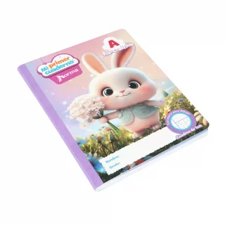 Cuaderno cosido 100 hojas precuadritos A Mi Primer Cuaderno - conejo