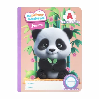 Cuaderno cosido 100 hojas precuadritos A Mi Primer Cuaderno - panda
