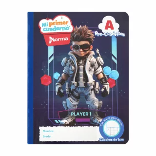 Cuaderno cosido 100 hojas precuadritos A Mi Primer Cuaderno - player 1