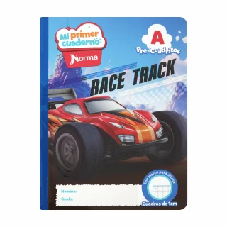 Cuaderno cosido 100 hojas precuadritos A Mi Primer Cuaderno - race track