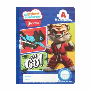 Cuaderno cosido 100 hojas precuadritos A Mi Primer Cuaderno - tigre go!
