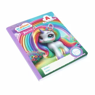 Cuaderno cosido 100 hojas precuadritos A Mi Primer Cuaderno - unicornio