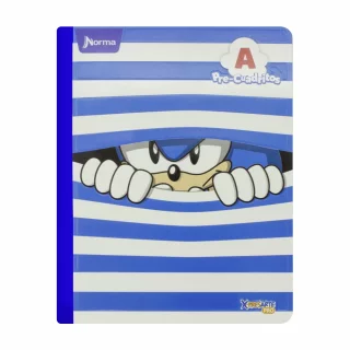 Cuaderno Cosido 100 Hojas Precuadritos A Sonic - Franjas Azules