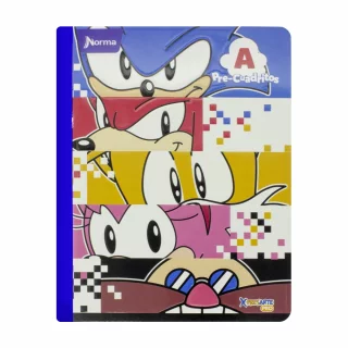Cuaderno Cosido 100 Hojas Precuadritos A Sonic - Pixeles
