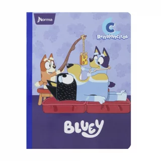 Cuaderno Cosido 100 Hojas Rengloncitos C Cuadros 10Mm Bluey - Caña Con Queso