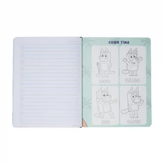 Cuaderno Cosido 100 Hojas Rengloncitos C Cuadros 10Mm Bluey - Fondo Franjas