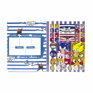 Cuaderno Cosido 100 Hojas Rengloncitos C Sonic - Franjas Azules