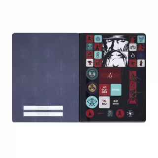 Cuaderno Cosido 50 Hojas Cuadriculado Assassins - Ojos Fondo Rojo