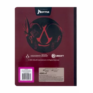 Cuaderno Cosido 50 Hojas Cuadriculado Assassins - Ojos Fondo Rojo