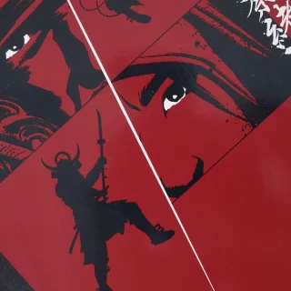 Cuaderno Cosido 50 Hojas Cuadriculado Assassins - Ojos Fondo Rojo