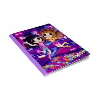Cuaderno cosido 50 hojas cuadriculado Bonequinhas - saltarin