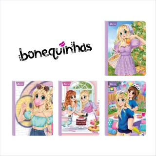 Cuaderno Cosido 50 Hojas Cuadriculado Bonequinhas Antonia