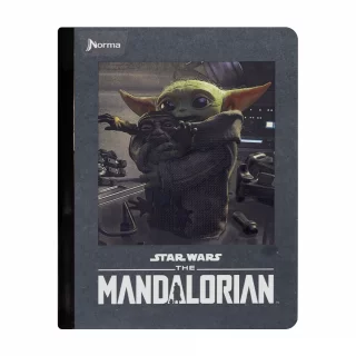 Cuaderno cosido 50 hojas cuadriculado Mandalorian - baby yoda