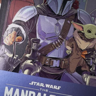 Cuaderno cosido 50 hojas cuadriculado Mandalorian - mando y grogu en nave