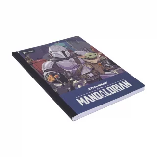 Cuaderno cosido 50 hojas cuadriculado Mandalorian - mando y grogu en nave