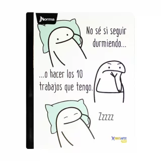 Cuaderno Cosido 50 Hojas Cuadriculado Memes - Dormir