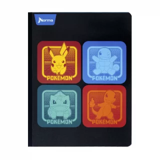 Cuaderno Cosido 50 Hojas Cuadriculado Pokemon - Cuadros X 4
