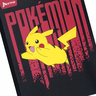 Cuaderno Cosido 50 Hojas Cuadriculado Pokemon - Franjas Rojas Verticales
