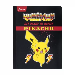 Cuaderno Cosido 50 Hojas Cuadriculado Pokemon - Pikachu Rayos