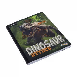 Cuaderno cosido 50 hojas cuadriculado Saurios - dinosaur attack