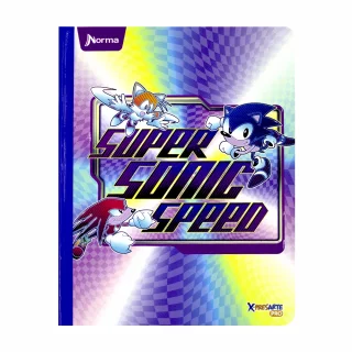 Cuaderno Cosido 50 Hojas Cuadriculado Sonic - Speed