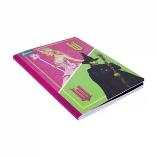 Cuaderno Cosido 50 Hojas Cuadriculado Wicked - Elphaba Y Glinda Marco Dorado