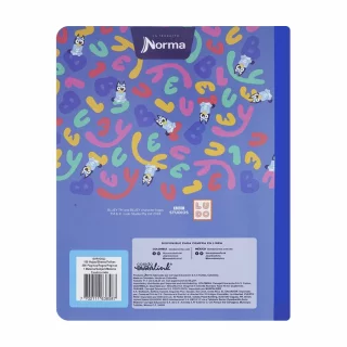 Cuaderno Cosido 50 Hojas Doble línea Bluey - Cuadros Y Rayas
