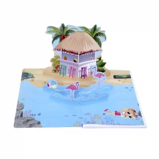 Cuaderno cosido 50 hojas doble línea Bonequinhas - en la playa