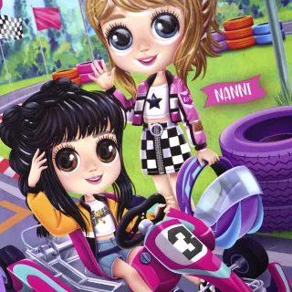 Cuaderno cosido 50 hojas línea corriente Bonequinhas - karts