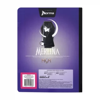 Cuaderno Cosido 50 Hojas línea corriente Merlina - Nevermore