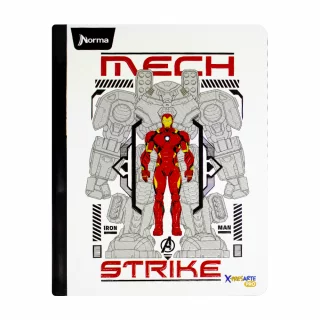 Cuaderno Cosido 50 Hojas Linea Corriente The Avengers Iron Man Fondo Blanco
