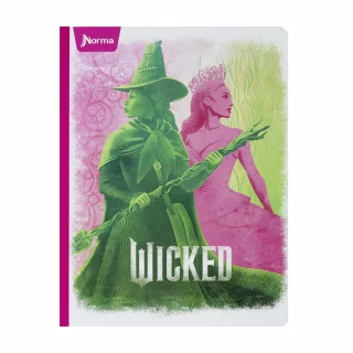 Cuaderno Cosido 50 Hojas Linea Corriente Wicked - Elphaba Y Glinda Marco Blanco