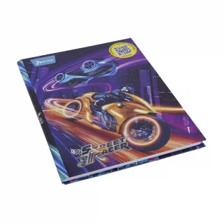 Cuaderno Cosido Durabook Street Racer 80 Hojas 1 Materia Cuadriculado - Moto Naranja