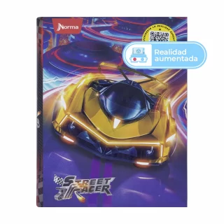 Cuaderno Cosido Durabook Street Racer 80 Hojas 1 Materia Línea Corriente - Carro Amarillo