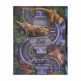 Cuaderno Cosido Durabook Street Racer 80 Hojas 1 Materia Línea Corriente - Dino Fuego